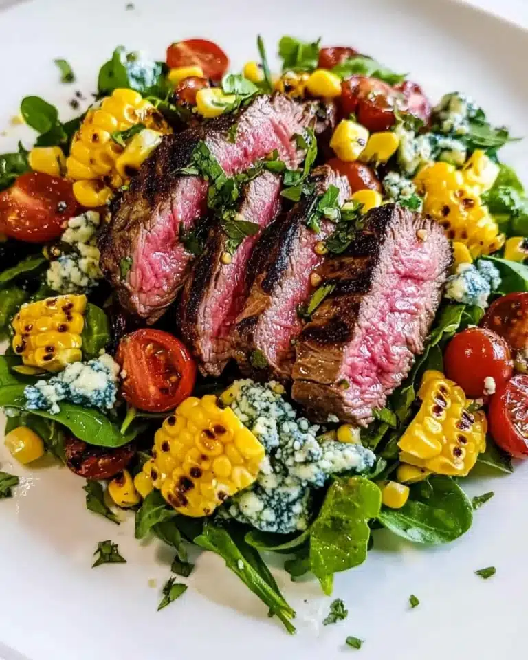 Grilled Balsamic Steak Salad with Gorgonzola & Corn Recipe