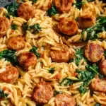 Creamy Spinach Chicken Sausage Orzo Recipe