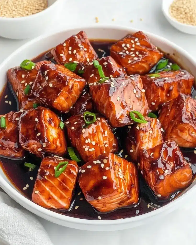 Crispy Honey Garlic Salmon Bite Recipe