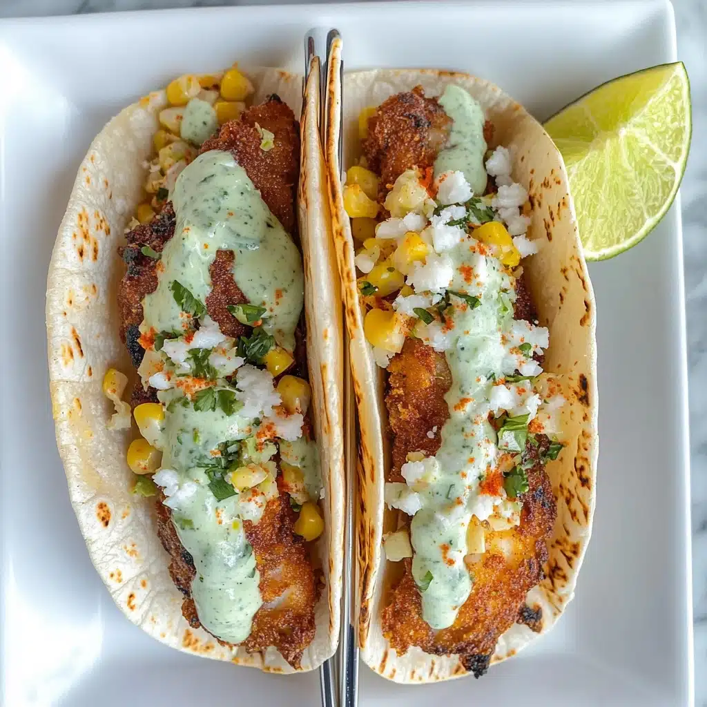 Crispy Chicken Street Corn Tacos with Jalapeno Lime Ranch Recipe - Recipe Image