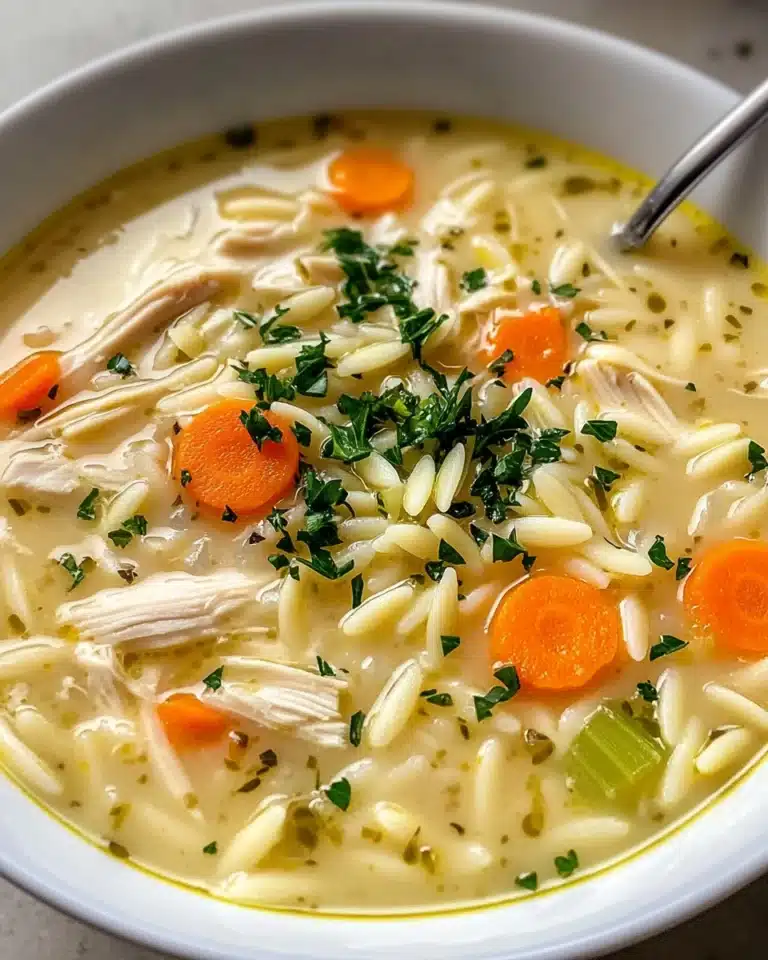 Lemon Chicken Orzo Soup Recipe