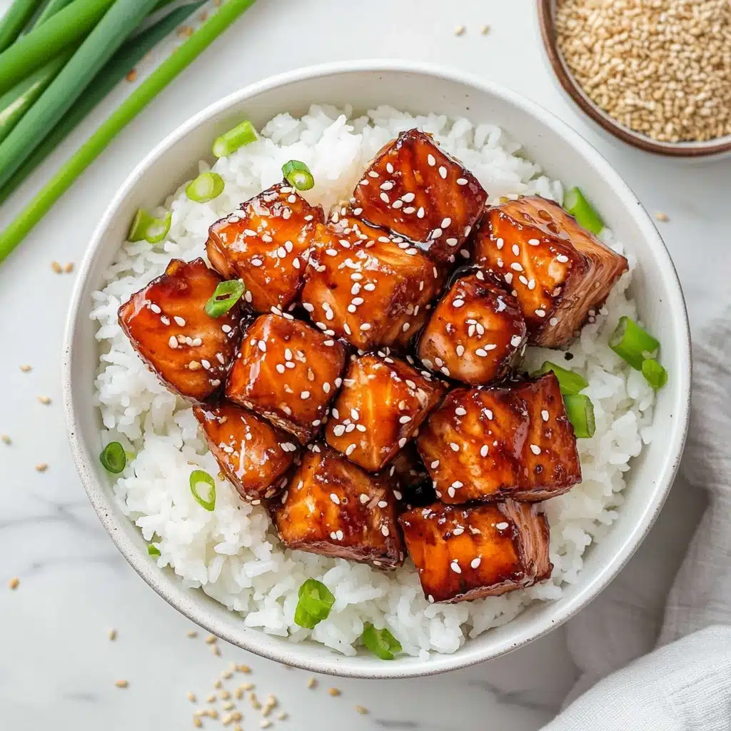 Crispy Honey Garlic Salmon Bite Recipe - Recipe Image