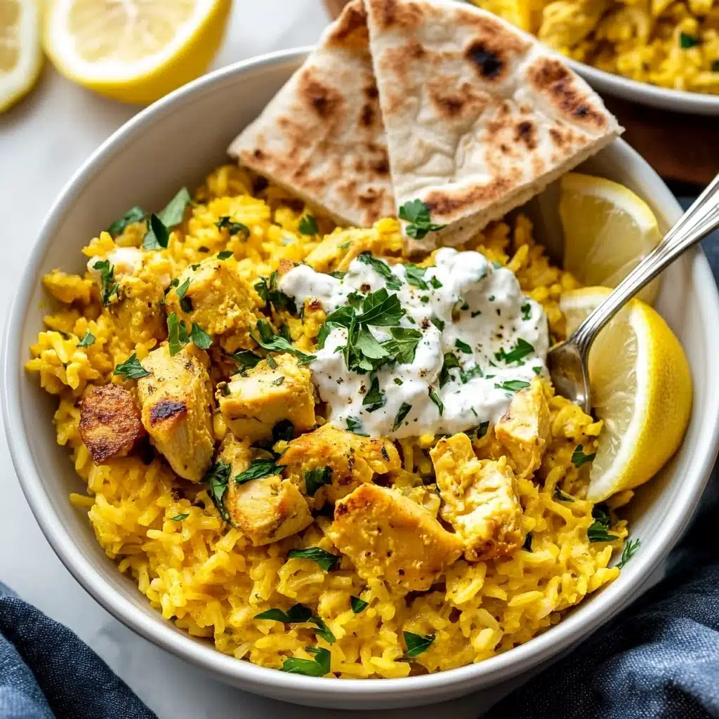 Greek-Inspired Dump-and-Bake Chicken and Rice Recipe - Recipe Image