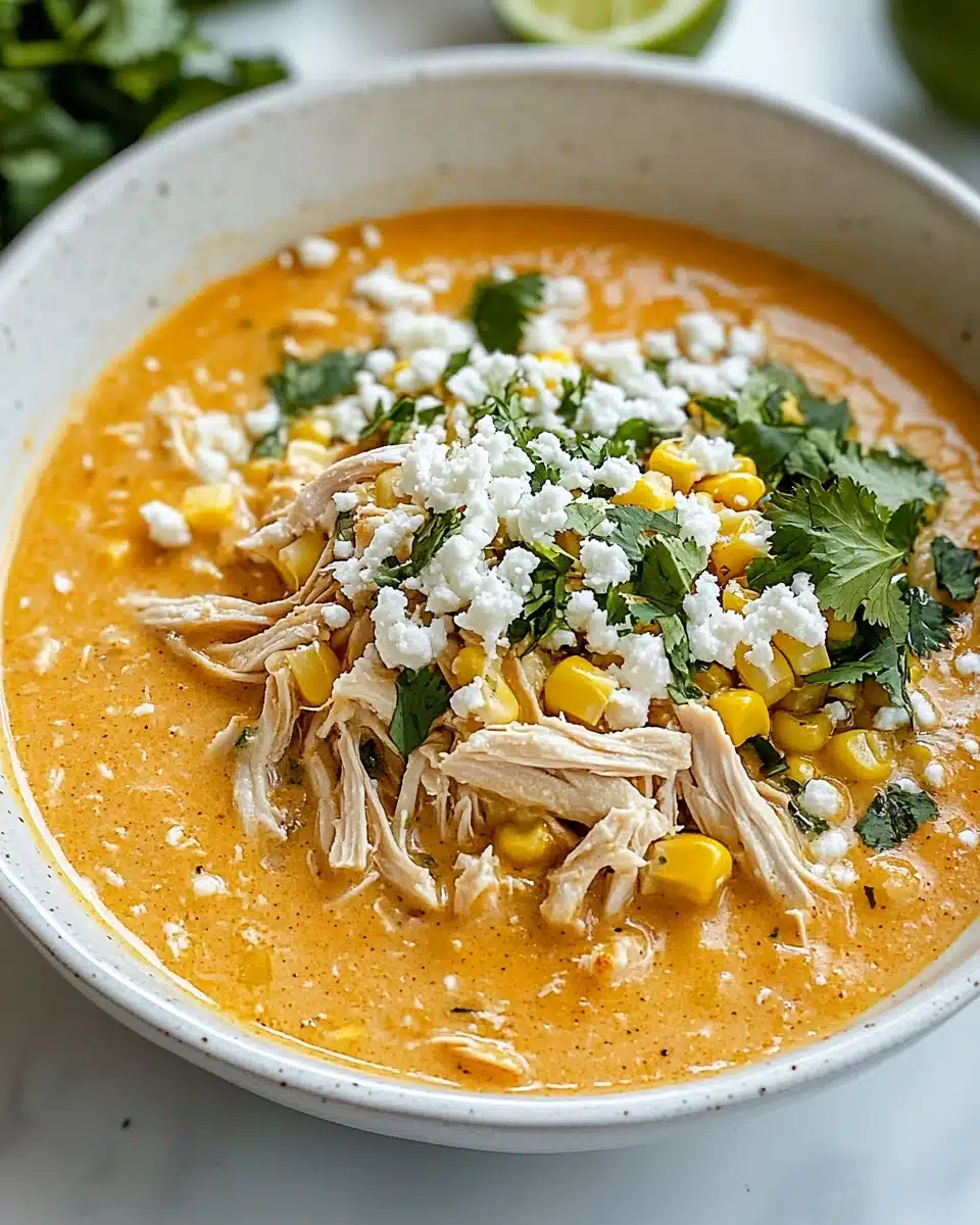 Spicy Mexican Street Corn Chicken Soup Recipe
