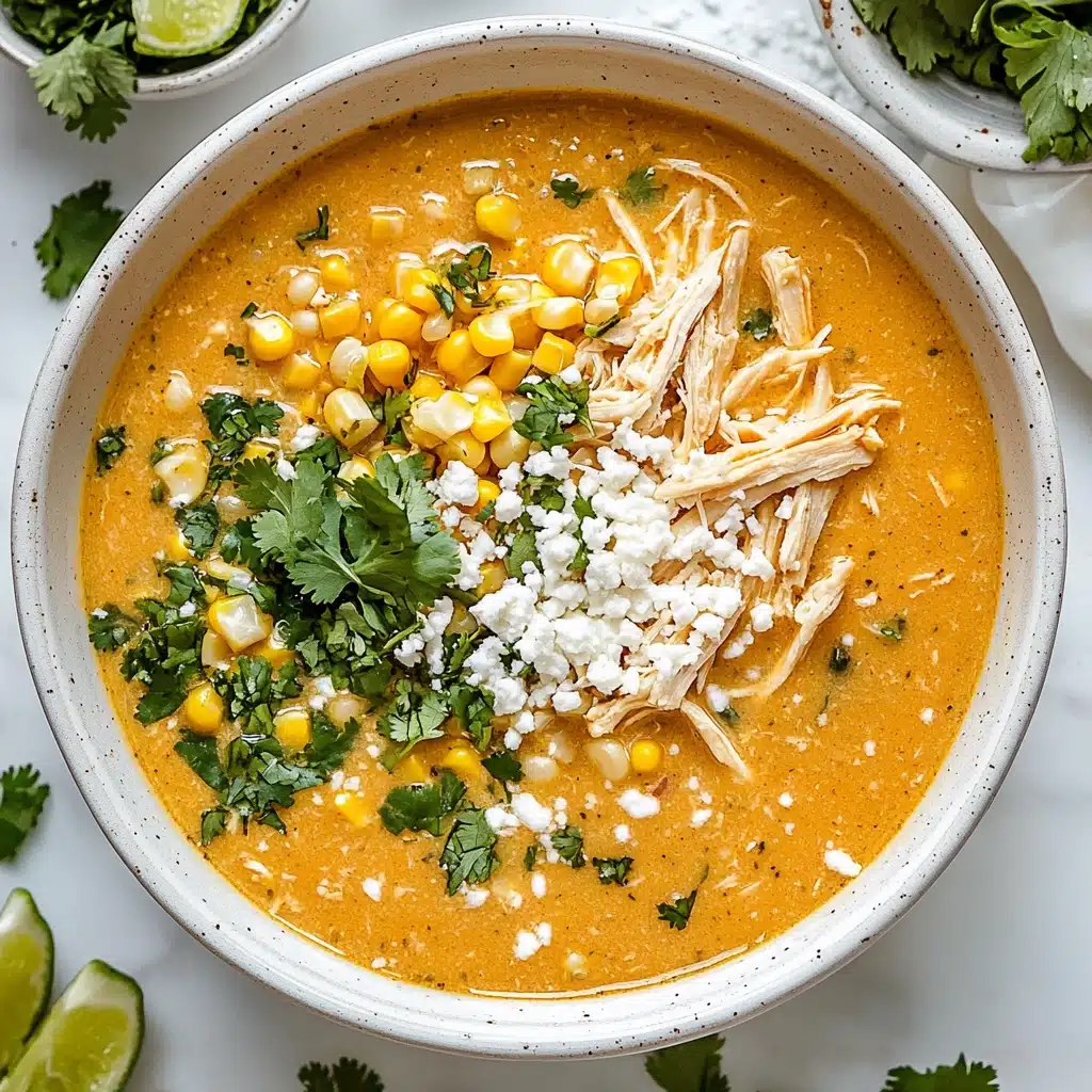 Spicy Mexican Street Corn Chicken Soup Recipe - Recipe Image