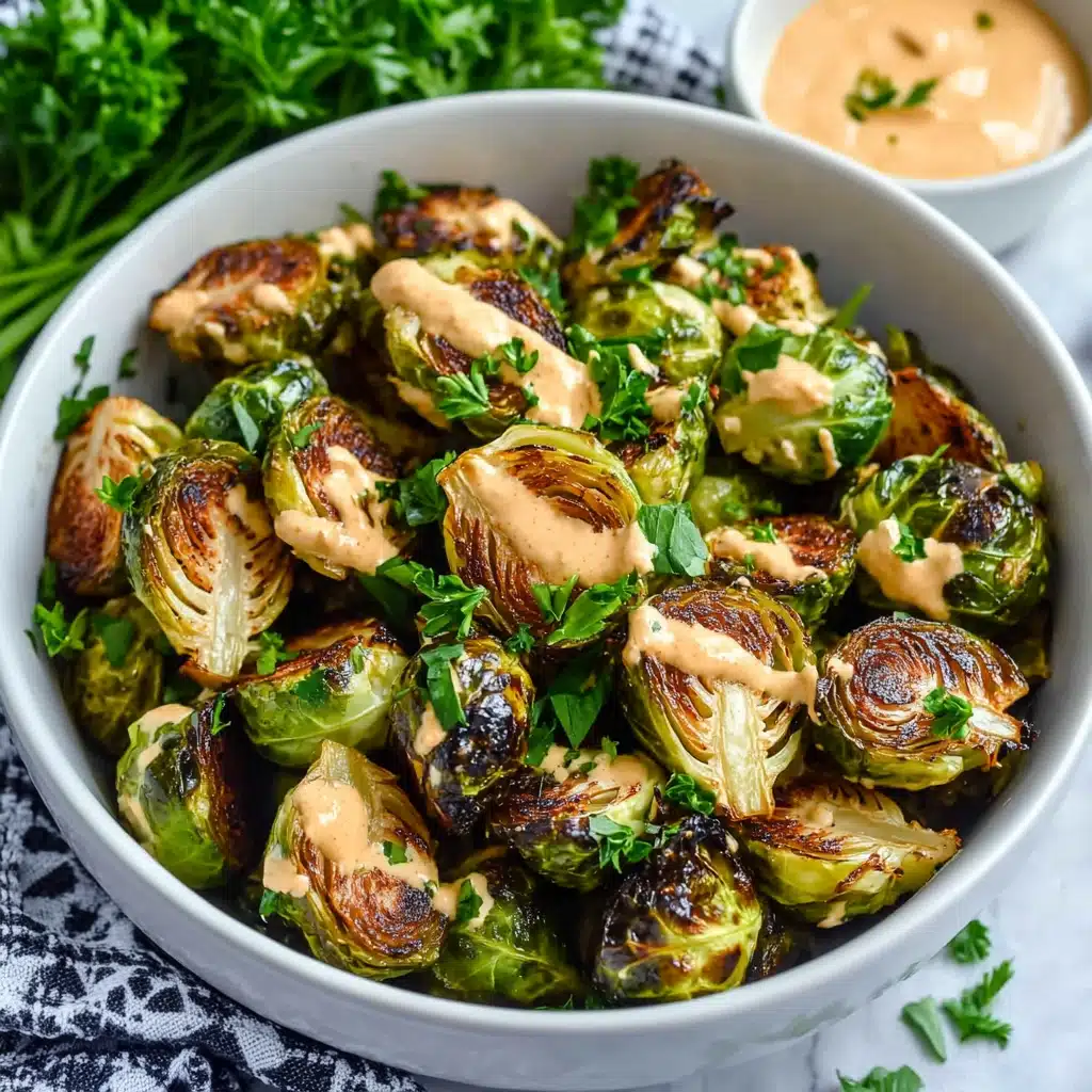 Crunchy Air Fryer Brussels Sprouts with Spicy Mayo Recipe - Recipe Image