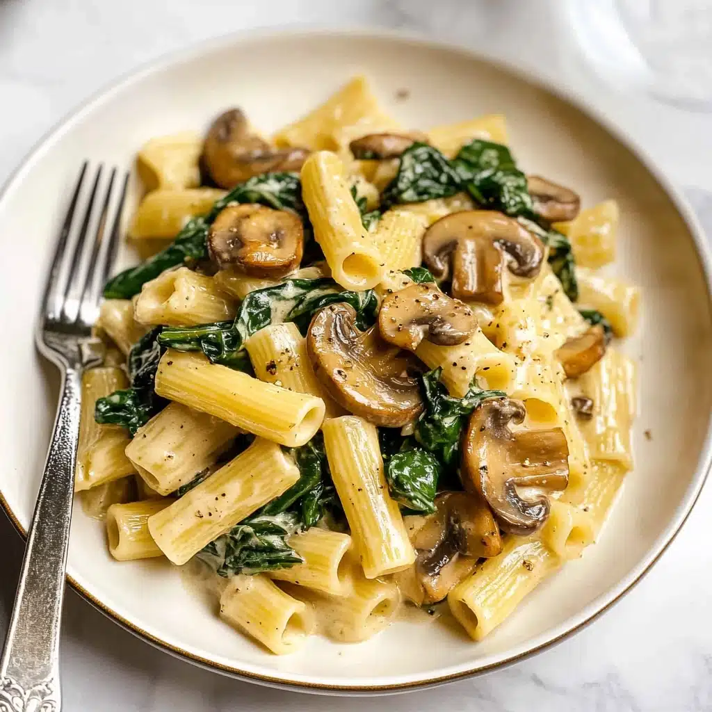 Spinach Mushroom Pasta Recipe - Recipe Image