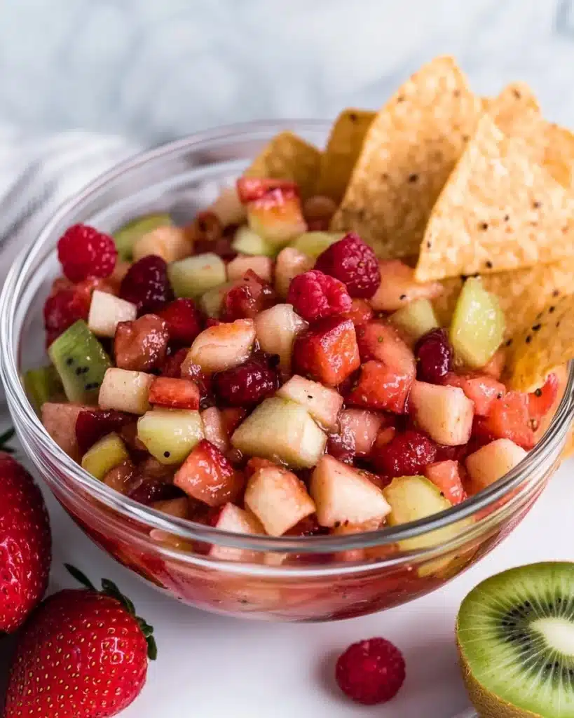 Fruit Salsa with Cinnamon Sugar Tortilla Chips Recipe