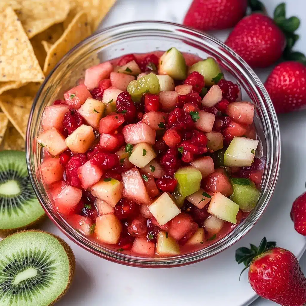 Fruit Salsa with Cinnamon Sugar Tortilla Chips Recipe - Recipe Image