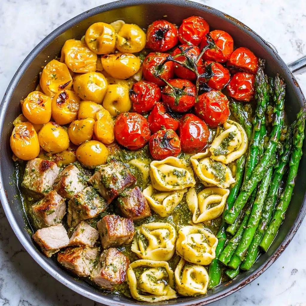 Pesto Chicken Tortellini and Veggies Recipe - Recipe Image