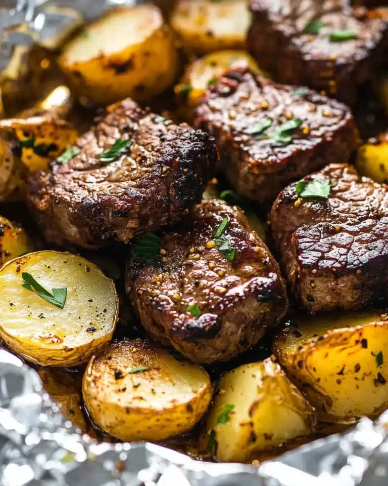 Garlic Steak and Potato Foil Packs Recipe