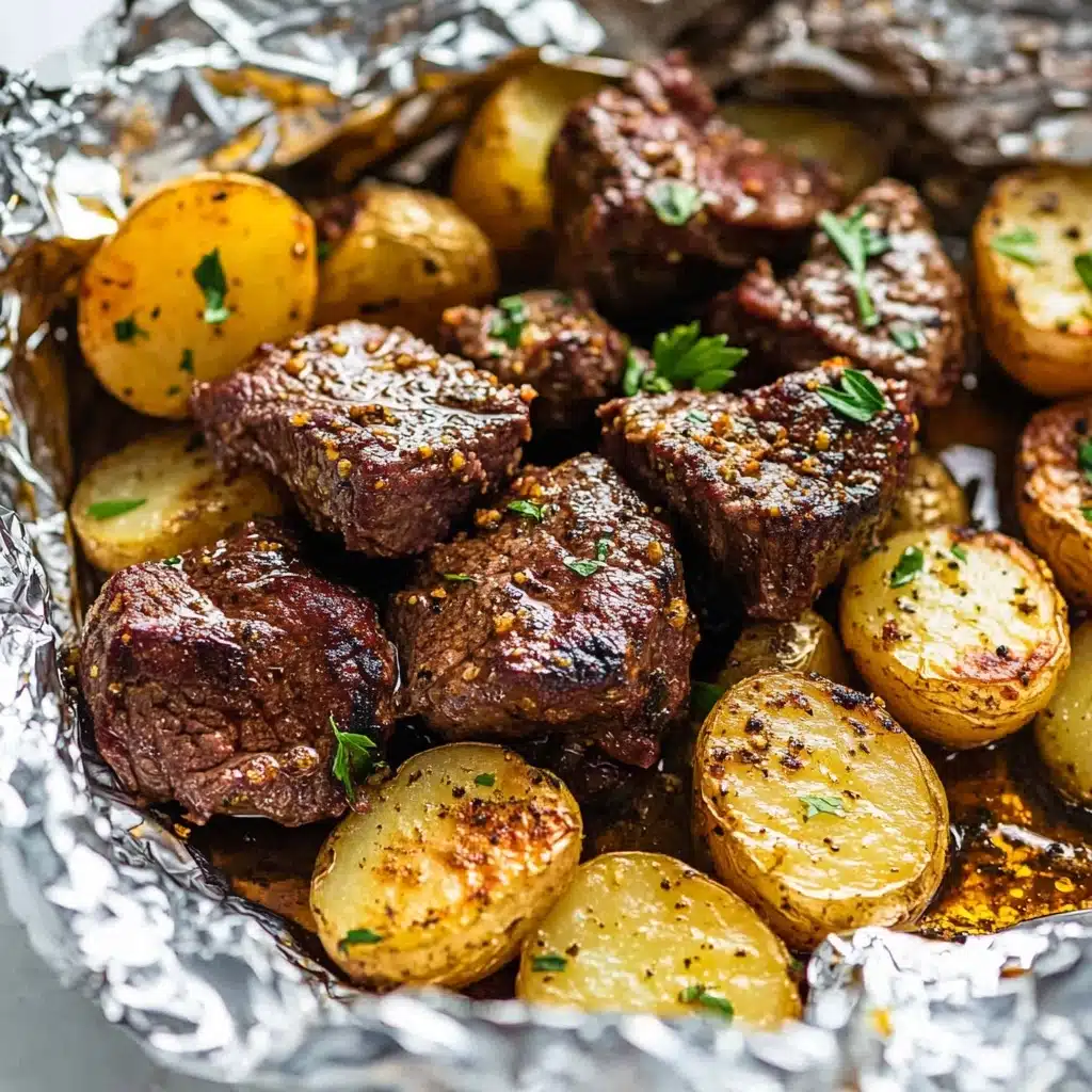 Garlic Steak and Potato Foil Packs Recipe - Recipe Image