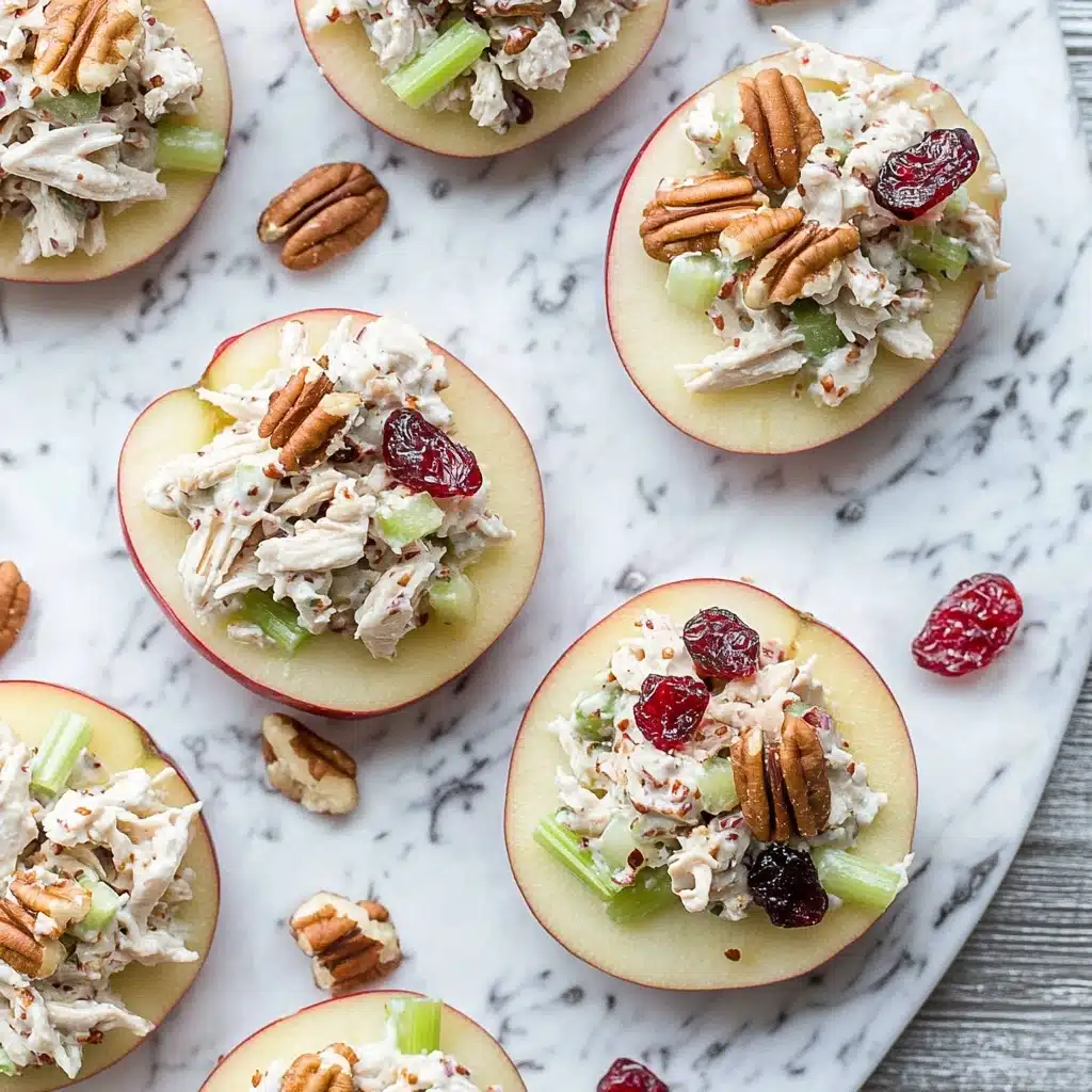 Cranberry Chicken Salad on Apple Slices Recipe - Recipe Image
