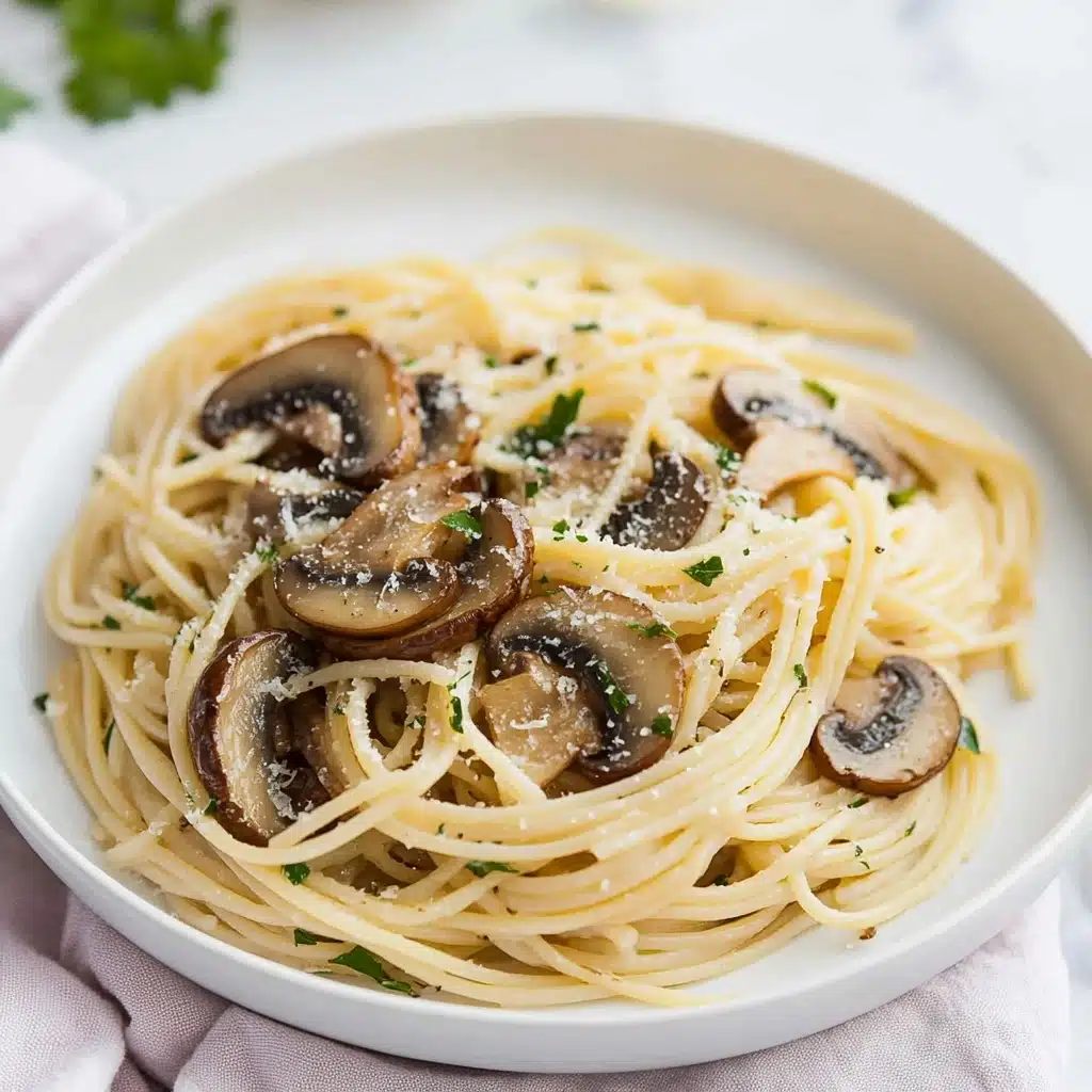 Mushroom and Garlic Spaghetti Dinner Recipe - Recipe Image