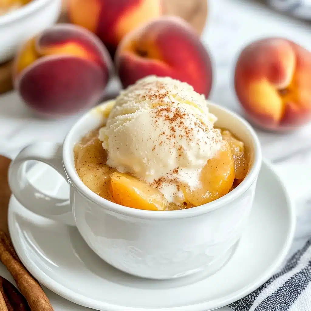 3 Minute Peach Cobbler Mug Cake Recipe - Recipe Image