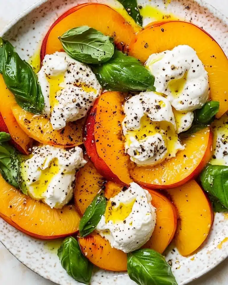 Peach and Burrata Caprese Salad Recipe