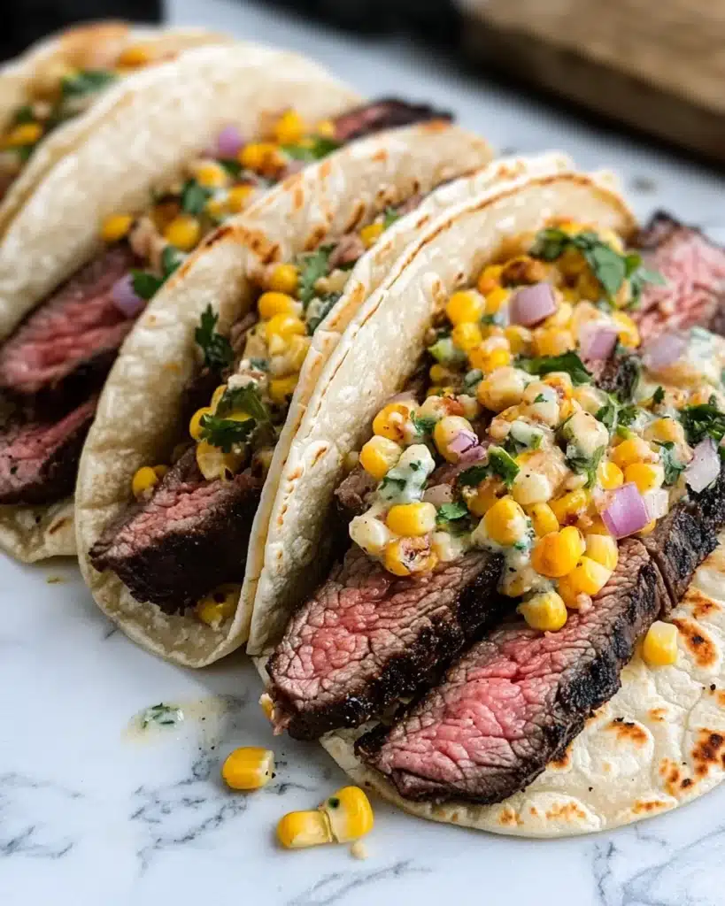 Grilled Elote Steak Tacos Recipe