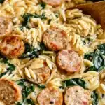 Creamy Chicken Sausage Orzo Skillet Recipe