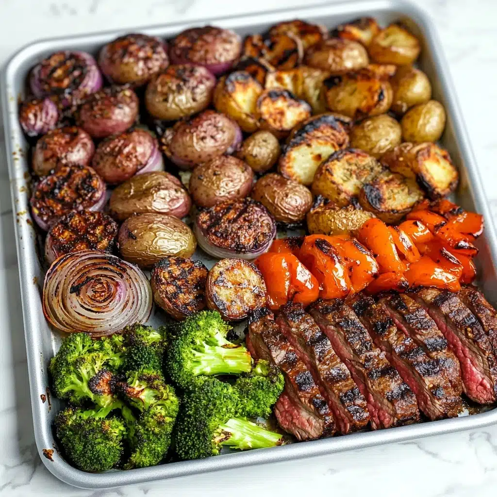 Sheet Pan Flank Steak with Garlic Roasted Potatoes Recipe - Recipe Image