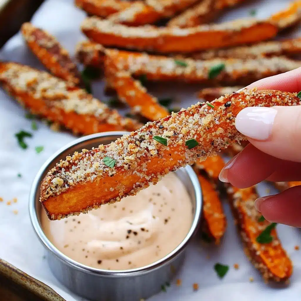 Garlic Parmesan Sweet Potato Wedges Recipe - Recipe Image