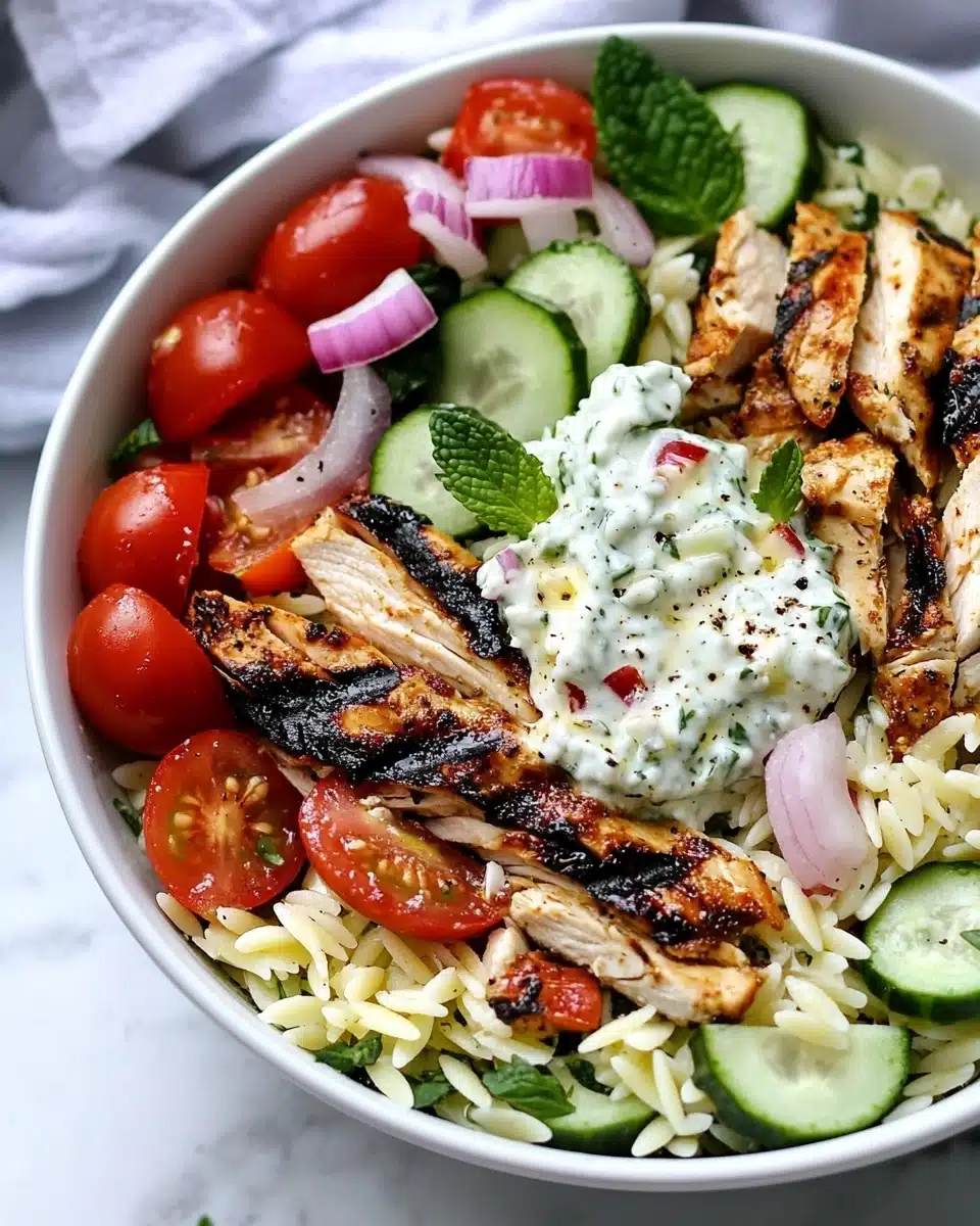 Greek Chicken Orzo Power Bowls Recipe