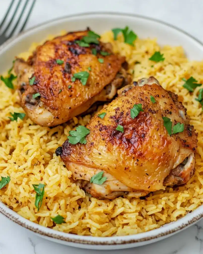 Instant Pot Chicken Thighs and Rice Recipe