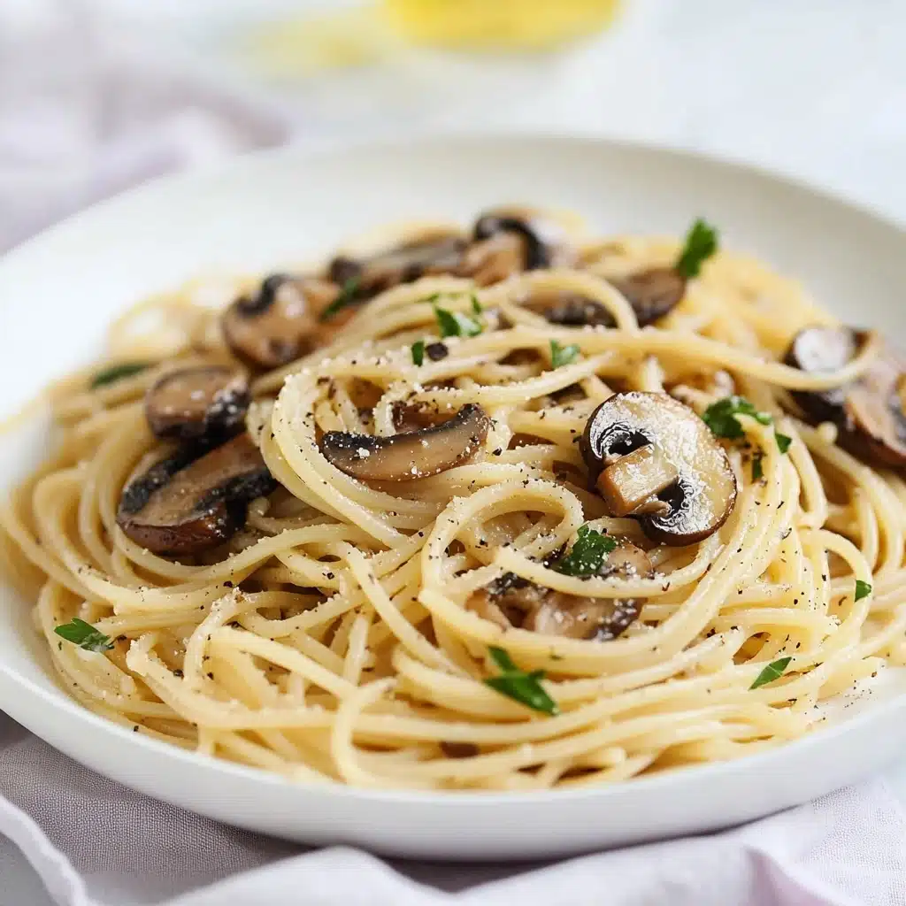 Mushroom and Garlic Spaghetti Dinner Recipe - Recipe Image