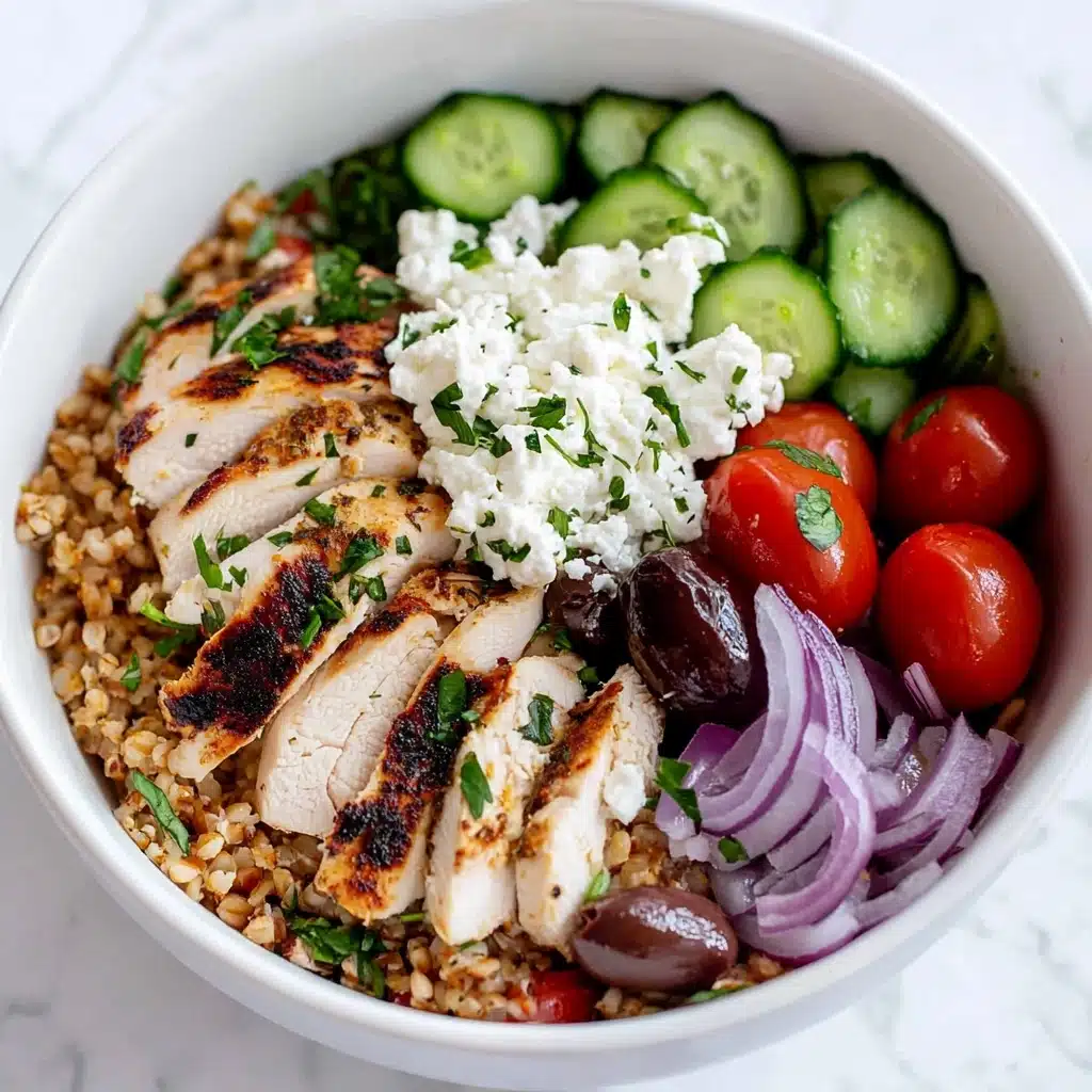 Mediterranean Chicken Farro Bowls Recipe - Recipe Image