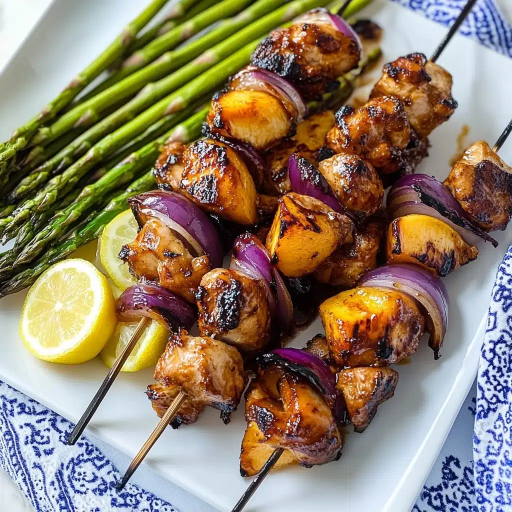 Grilled Chicken Peach Kebabs Recipe - Recipe Image