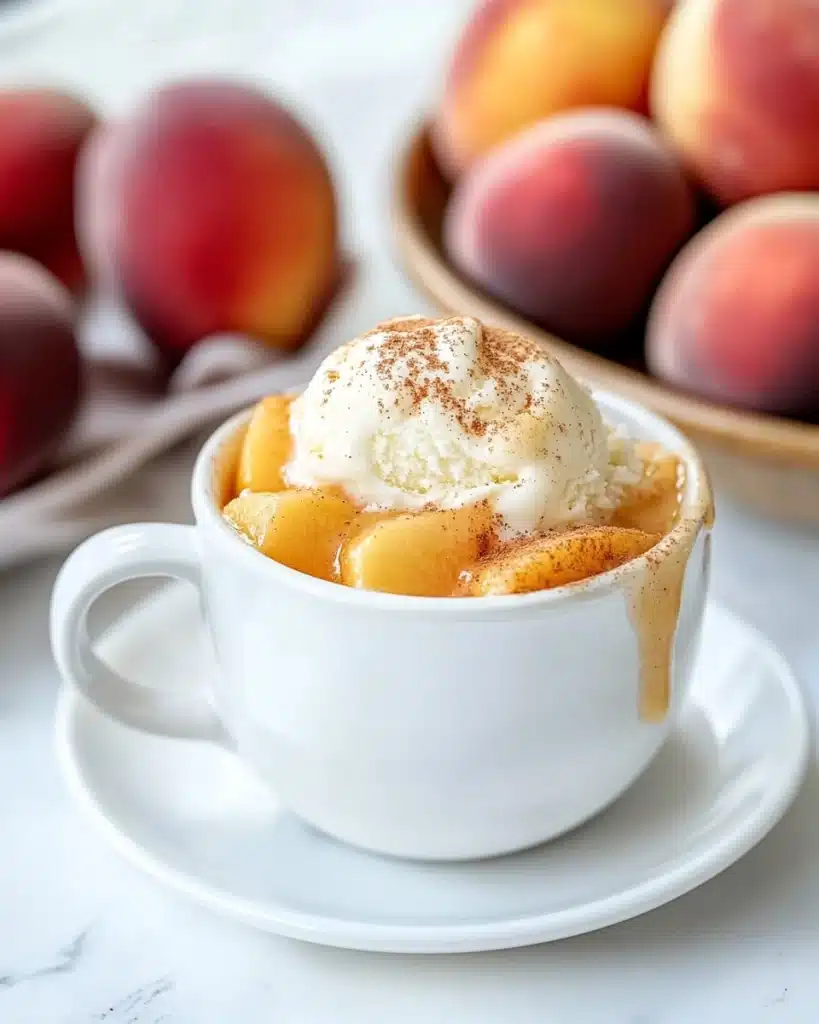 3 Minute Peach Cobbler Mug Cake Recipe