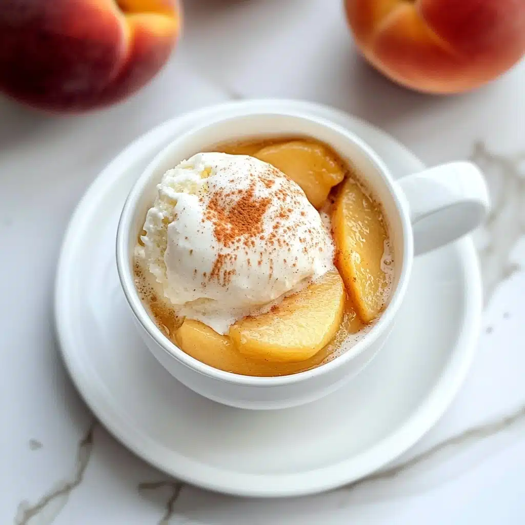 3 Minute Peach Cobbler Mug Cake Recipe - Recipe Image