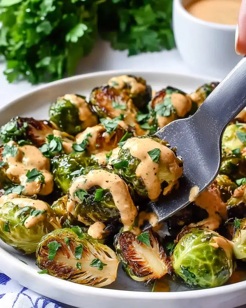 Crunchy Air Fryer Brussels Sprouts with Spicy Mayo Recipe