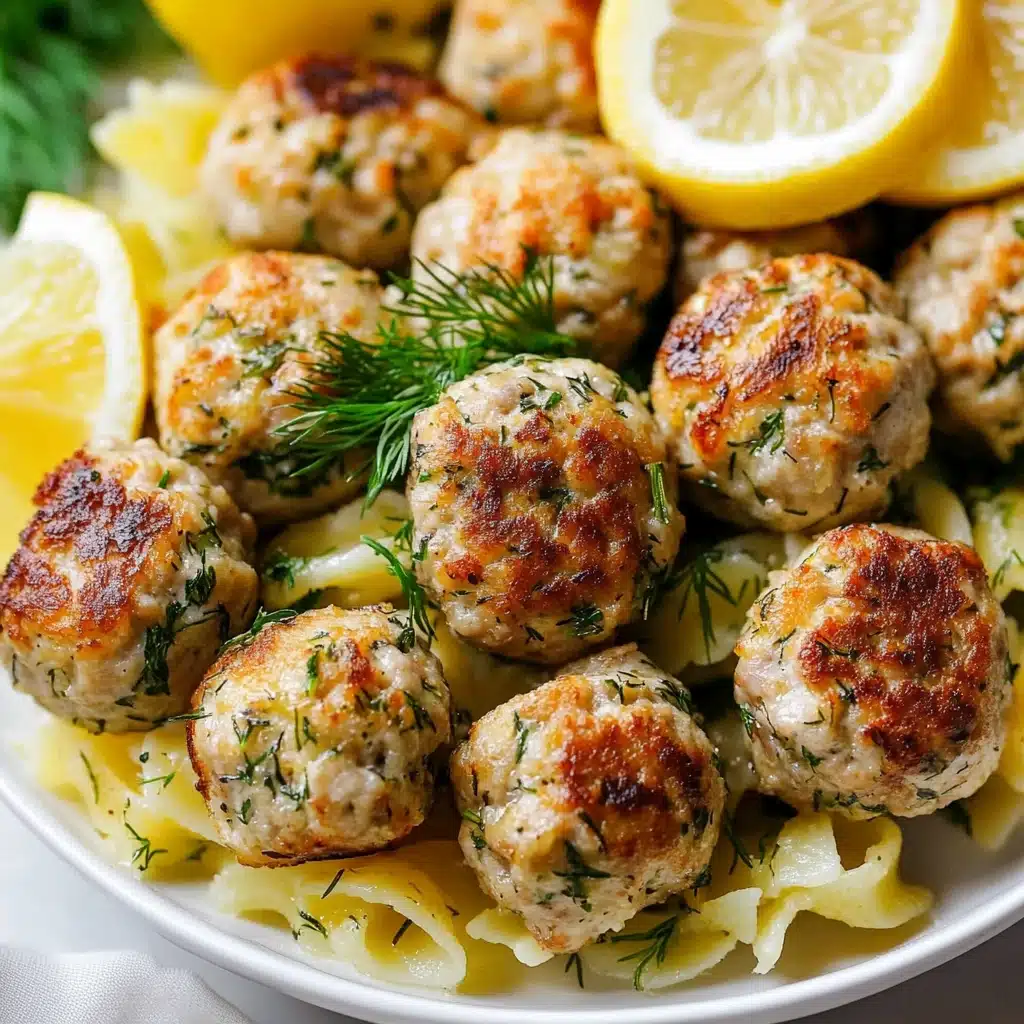 Greek Chicken Meatballs with Lemon Orzo Recipe - Recipe Image