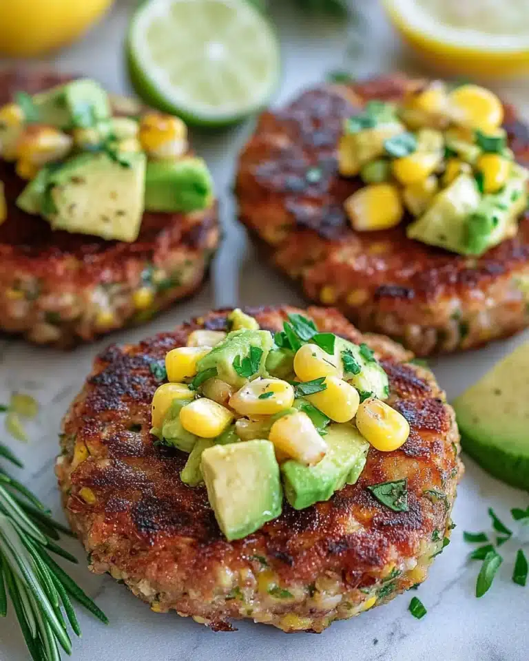 Chicken Burgers with Avocado Corn Salsa Recipe