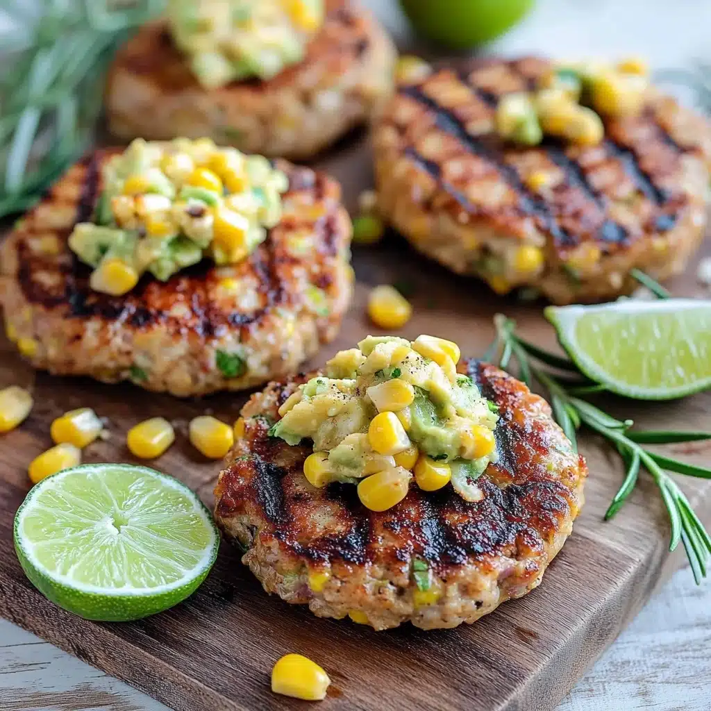 Chicken Burgers with Avocado Corn Salsa Recipe - Recipe Image