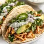 Shredded Chicken Tacos with Creamy Chimichurri Sauce Recipe