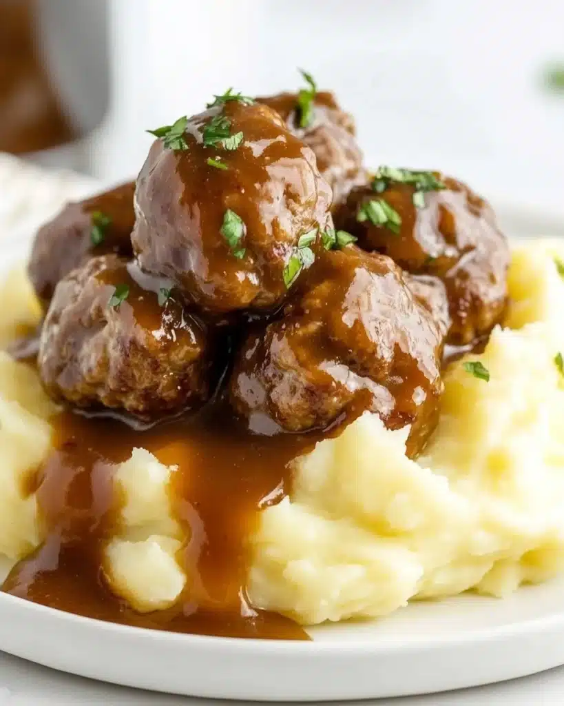 Slow Cooker Salisbury Steak Meatballs Recipe