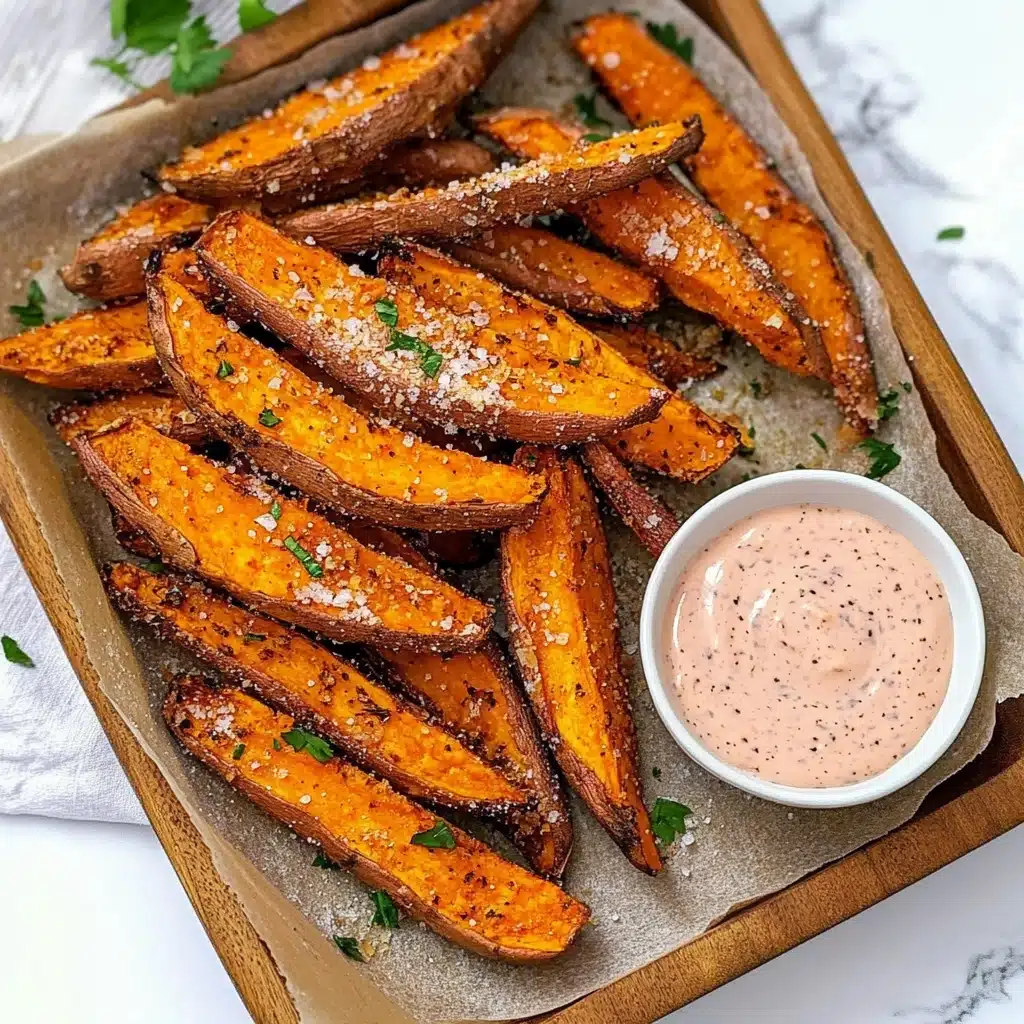 Garlic Parmesan Sweet Potato Wedges Recipe - Recipe Image