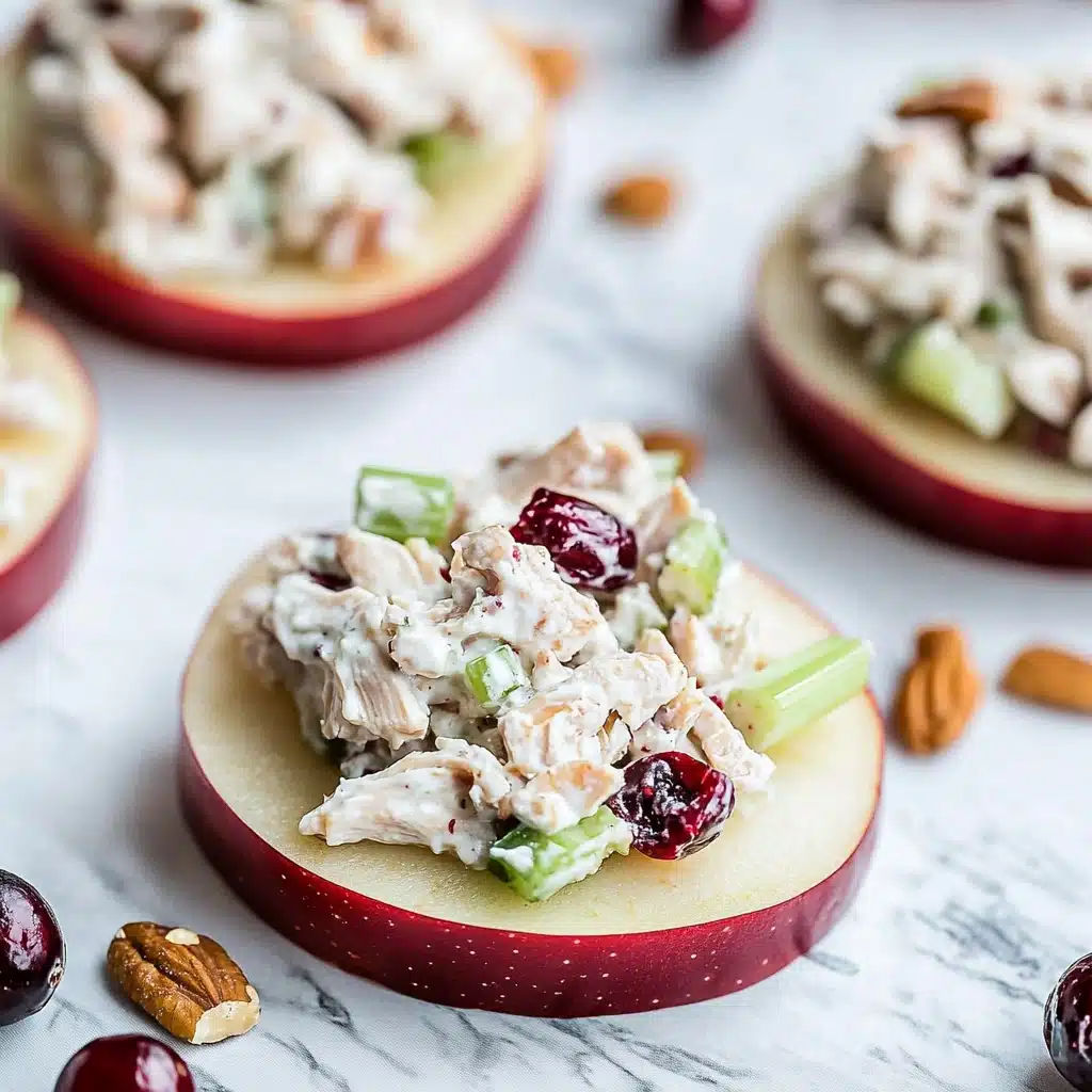 Cranberry Chicken Salad on Apple Slices Recipe - Recipe Image