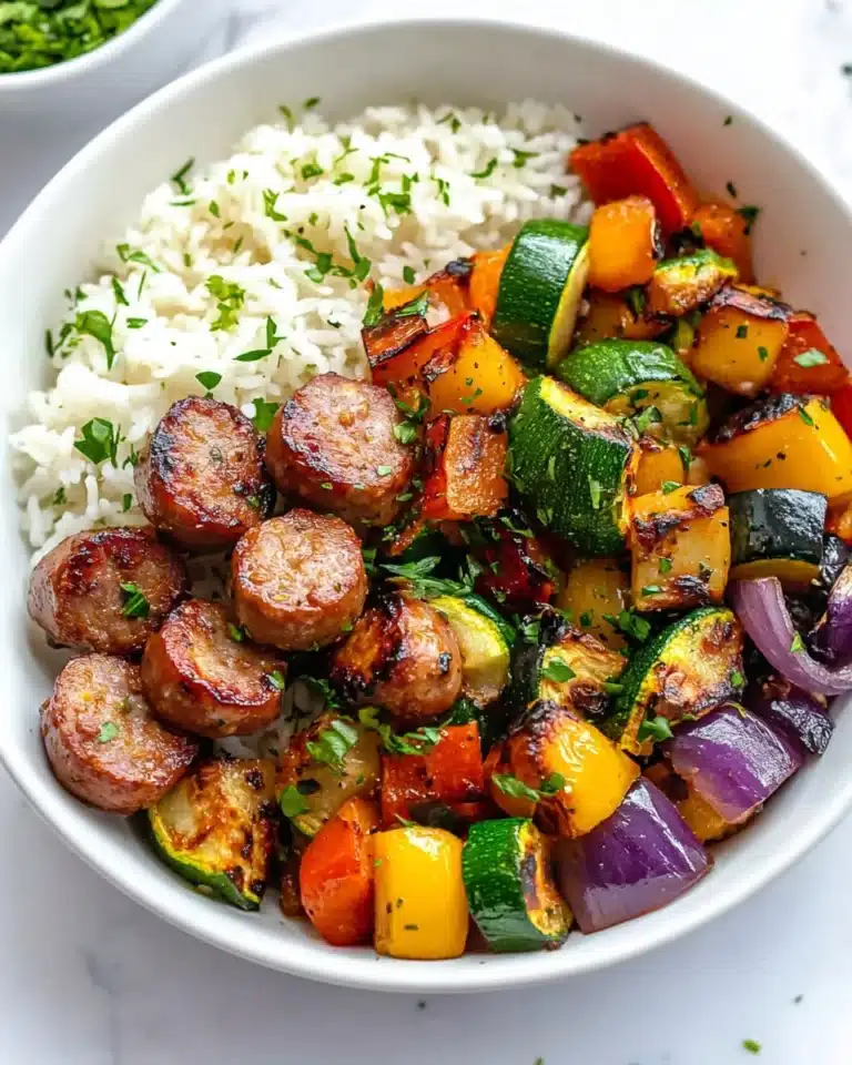 10 Minute Air Fryer Chicken Sausage and Veggies Recipe