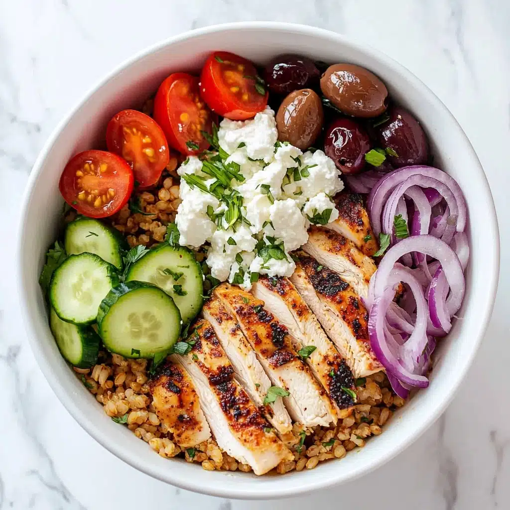 Mediterranean Chicken Farro Bowls Recipe - Recipe Image