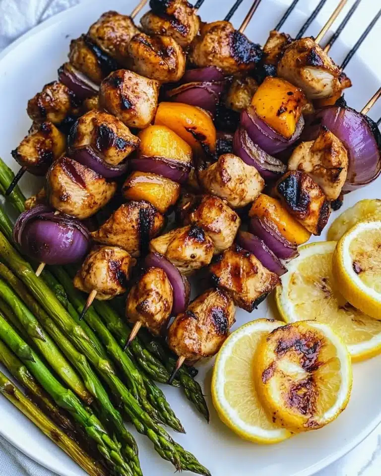 Grilled Chicken Peach Kebabs Recipe