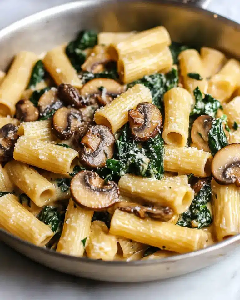 Spinach Mushroom Pasta Recipe