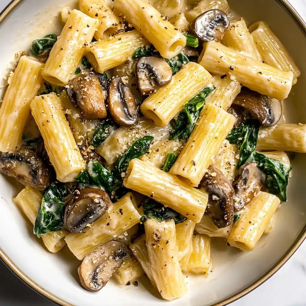 Spinach Mushroom Pasta Recipe - Recipe Image