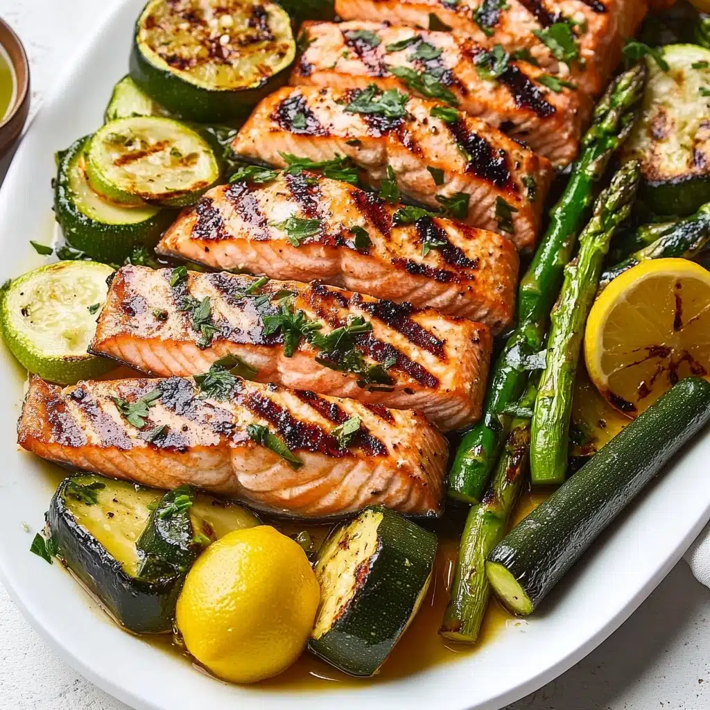 Grilled Salmon & Vegetables Recipe - Recipe Image