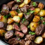 Garlic Butter Steak Bites and Potatoes Recipe