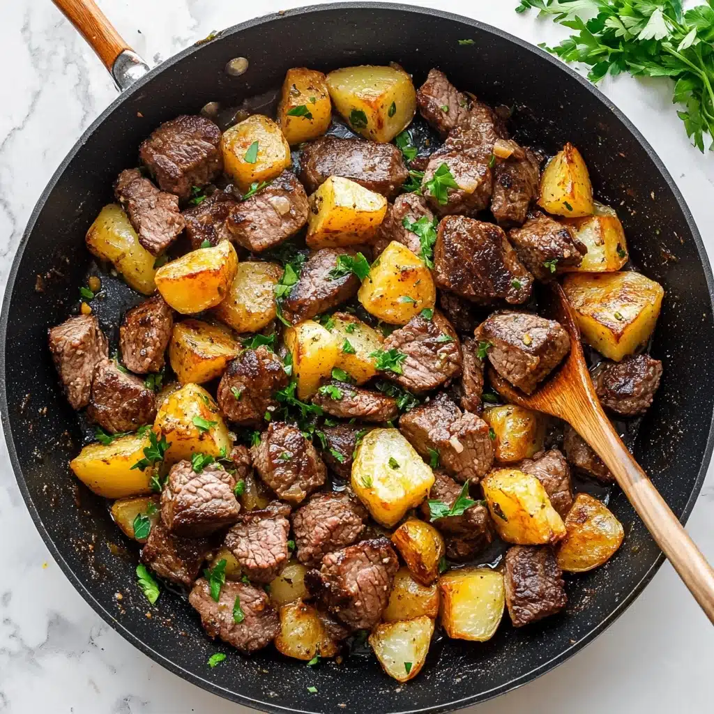 Garlic Butter Steak Bites and Potatoes Recipe - Recipe Image