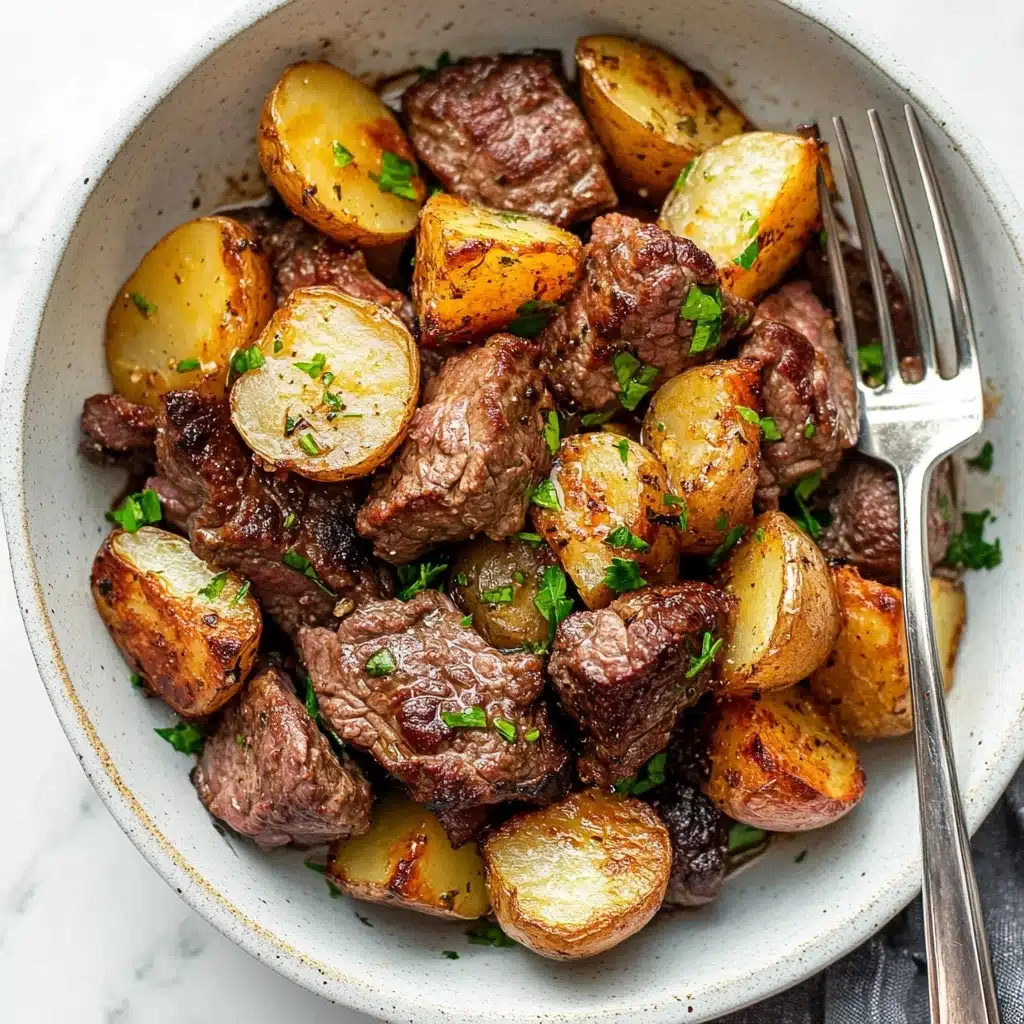 Garlic Butter Steak Bites and Potatoes Recipe - Recipe Image