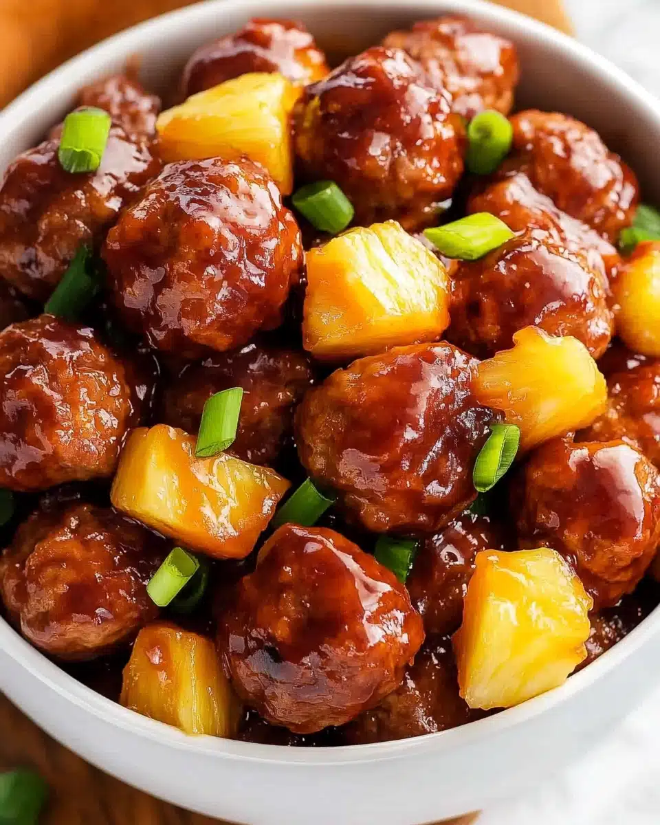Spicy Hawaiian Crockpot Meatballs Recipe