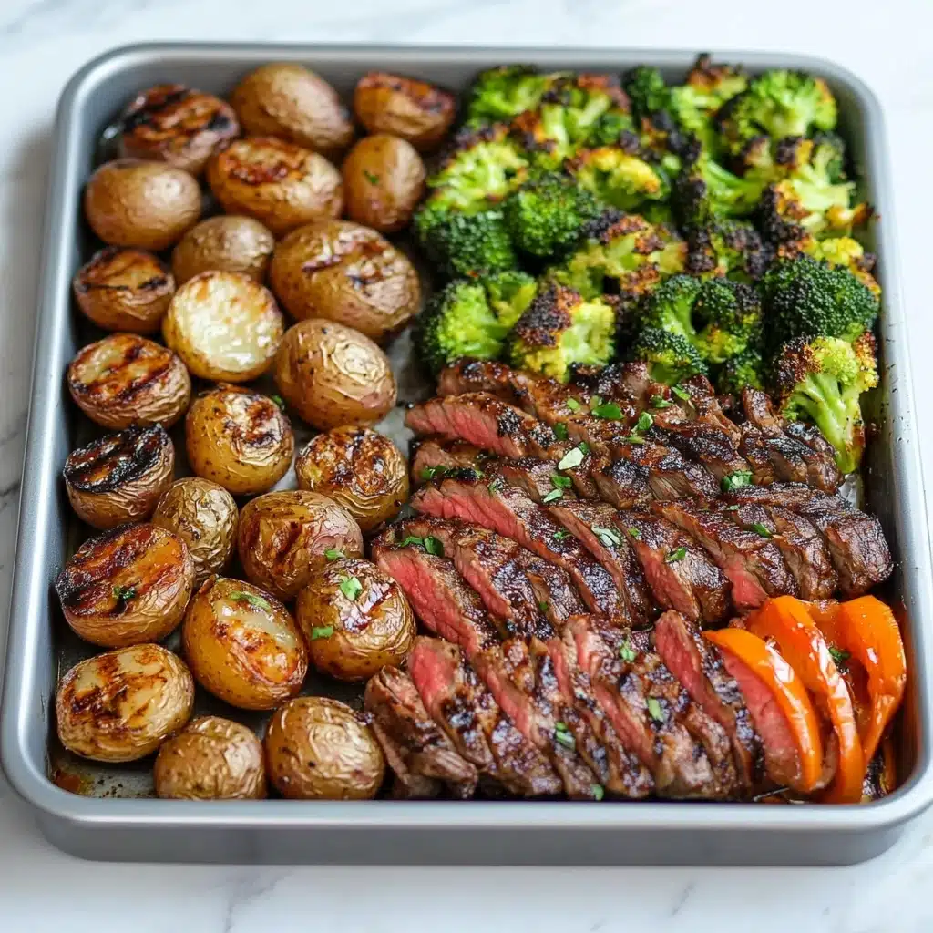 Sheet Pan Flank Steak with Garlic Roasted Potatoes Recipe - Recipe Image
